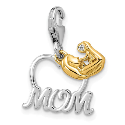 Sterlingsilber Amore La Vita Rhodiniert/vergoldet Zirkonia Mutter Liebe Mama Charm