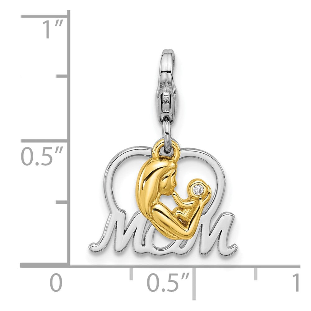 Sterlingsilber Amore La Vita Rhodiniert/vergoldet Zirkonia Mutter Liebe Mama Charm