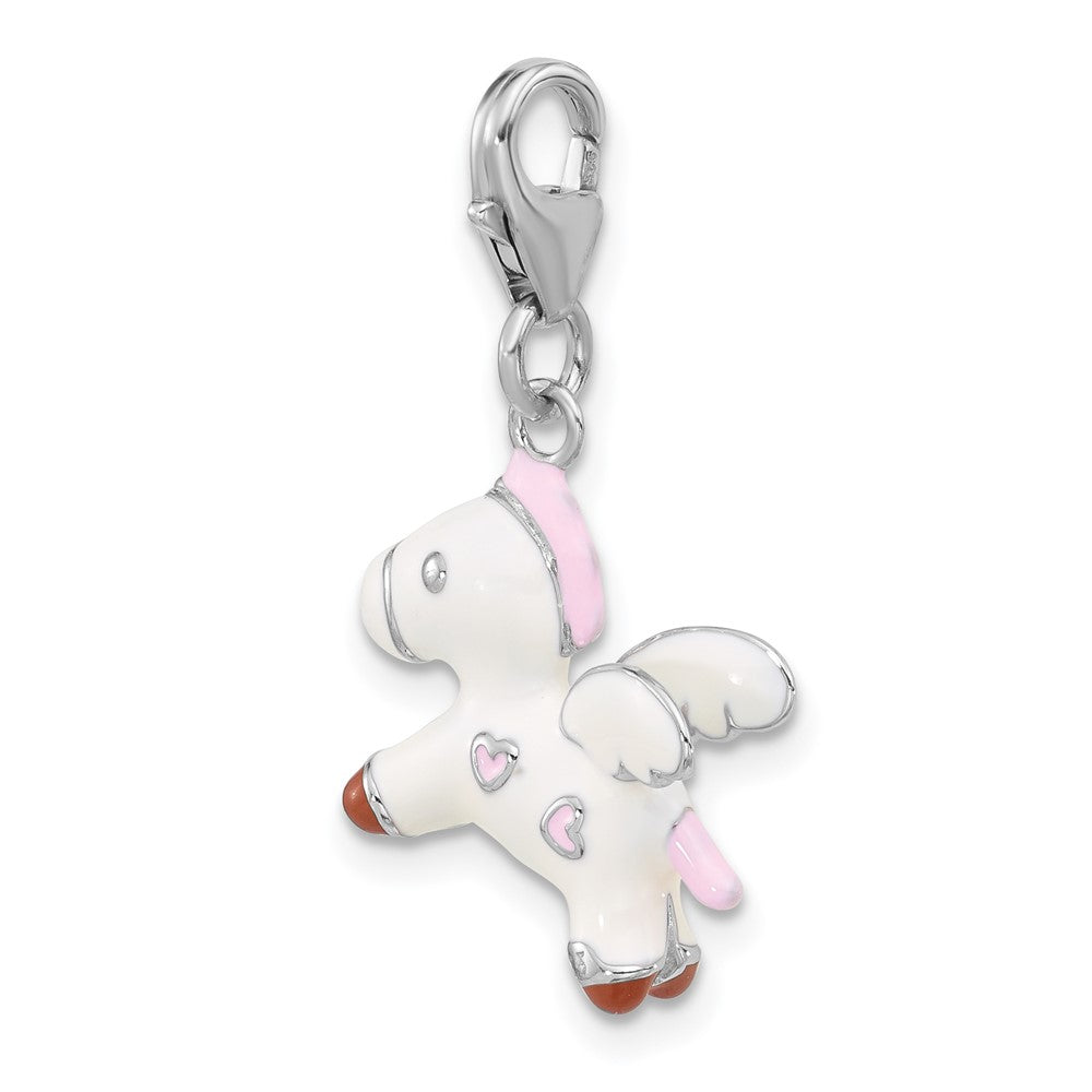 Sterlingsilber Amore La Vita Rhodiniert Emailliert 3-d Pegasus Charm
