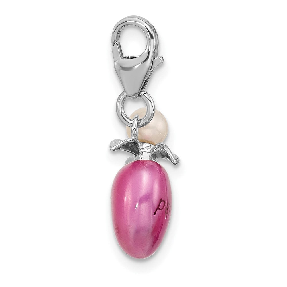 Sterlingsilber Amore La Vita Rhod-pl Emaille Fwc Perle 3-d Perfume Bottle Charm