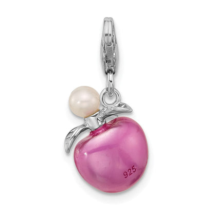 Sterlingsilber Amore La Vita Rhod-pl Emaille Fwc Perle 3-d Perfume Bottle Charm