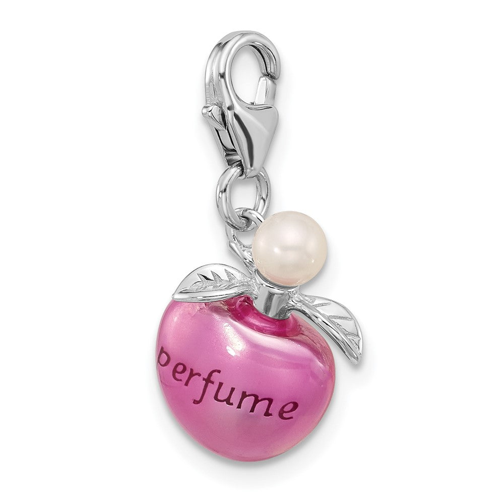 Sterlingsilber Amore La Vita Rhod-pl Emaille Fwc Perle 3-d Perfume Bottle Charm