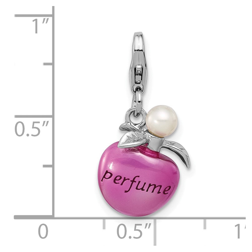 Sterlingsilber Amore La Vita Rhod-pl Emaille Fwc Perle 3-d Perfume Bottle Charm