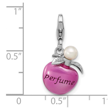 Sterlingsilber Amore La Vita Rhod-pl Emaille Fwc Perle 3-d Perfume Bottle Charm