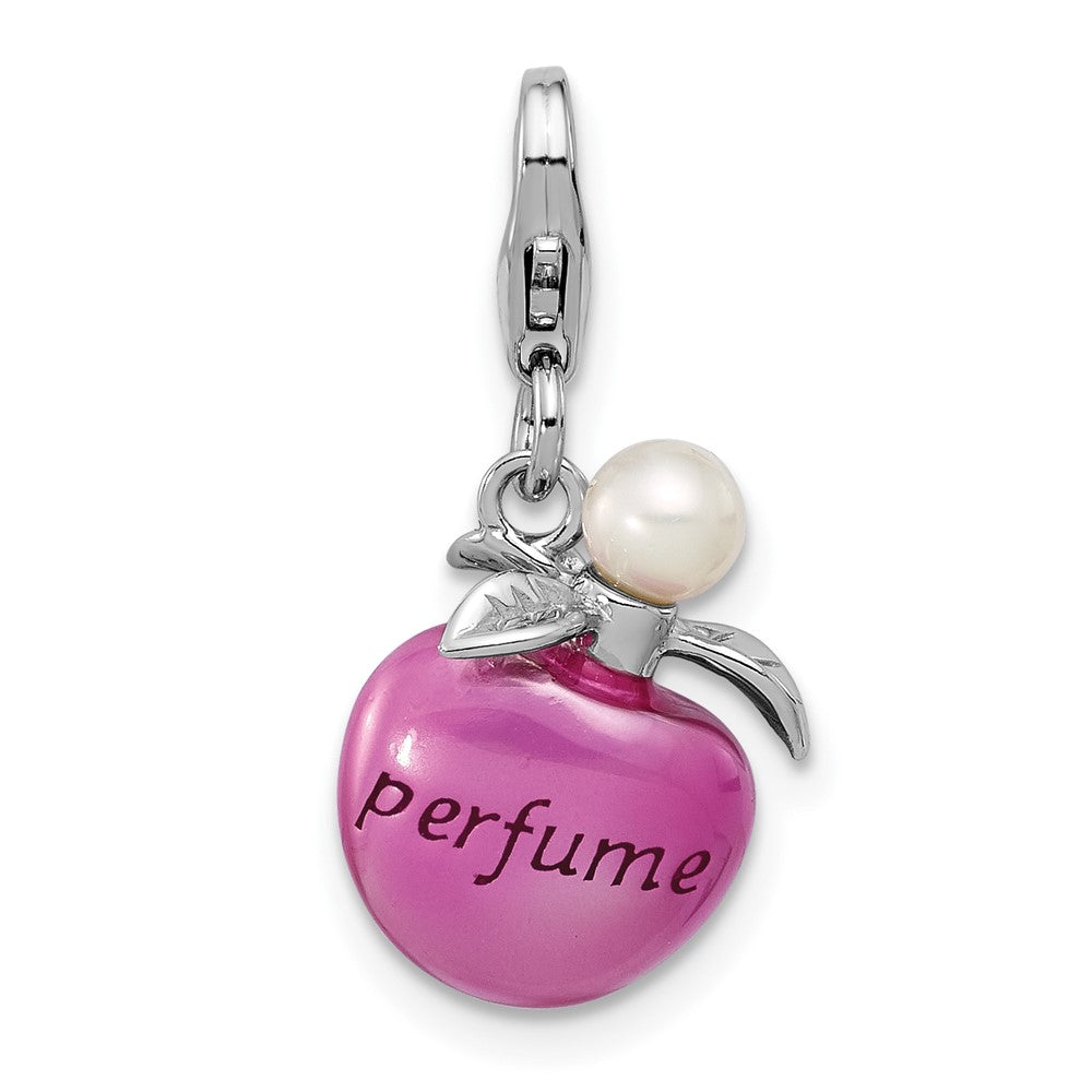 Sterlingsilber Amore La Vita Rhod-pl Emaille Fwc Perle 3-d Perfume Bottle Charm