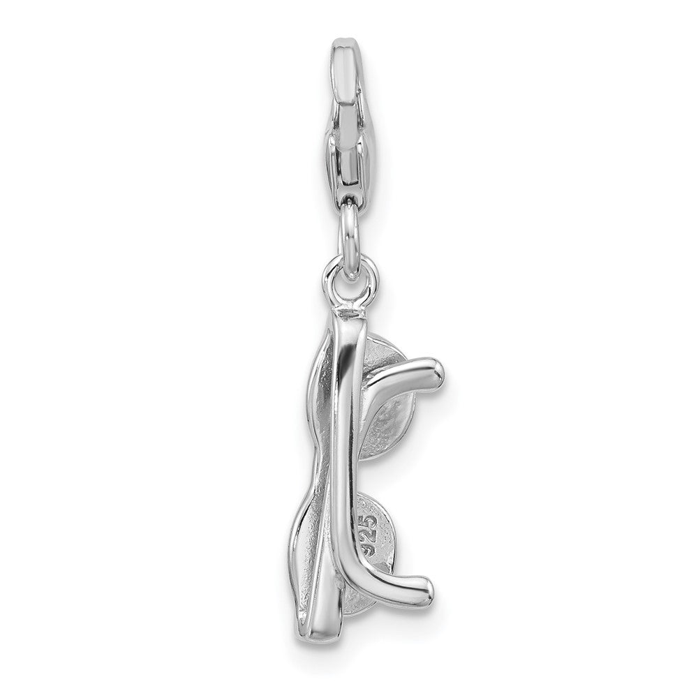 Sterlingsilber Amore La Vita Rhodiniert Emailliert 3-d Sunglasses Charm