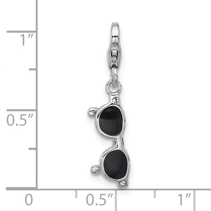 Sterlingsilber Amore La Vita Rhodiniert Emailliert 3-d Sunglasses Charm