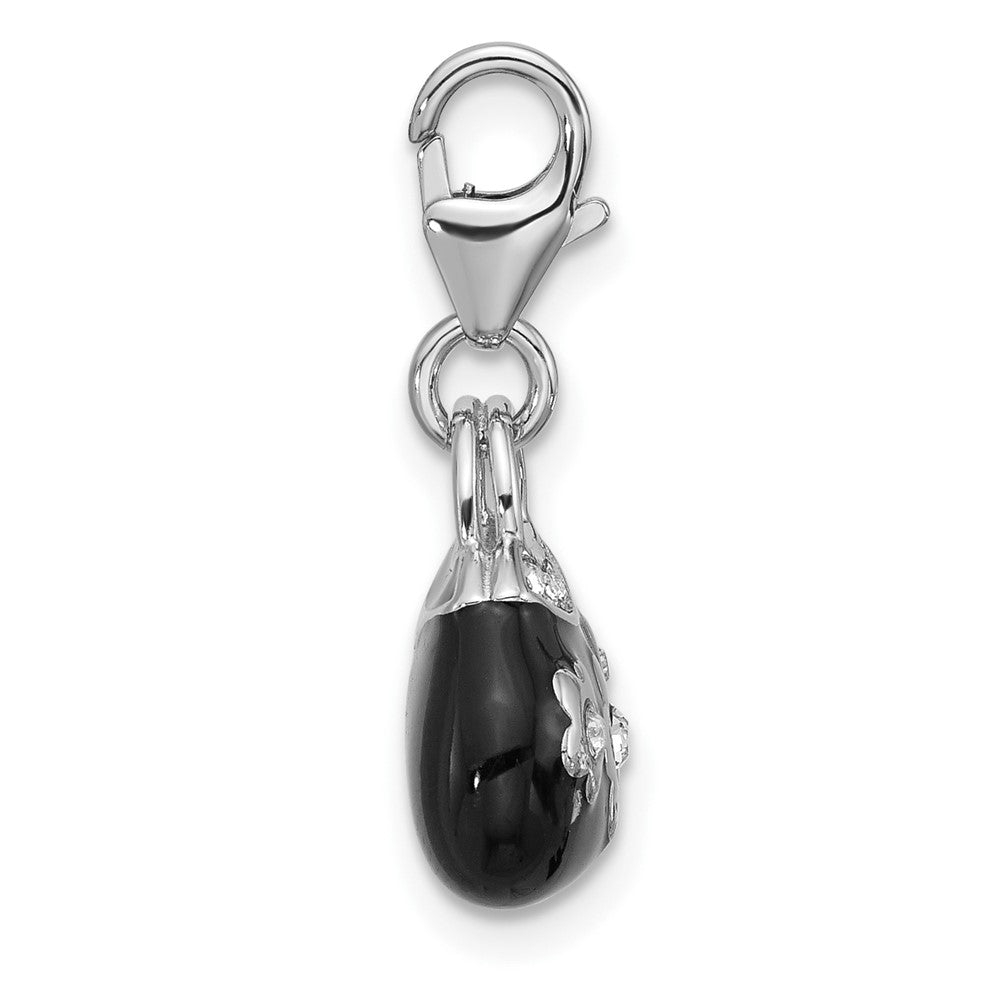 Sterlingsilber Amore La Vita Rhodiniert Emaille Kristall 3-d Handbag Charm