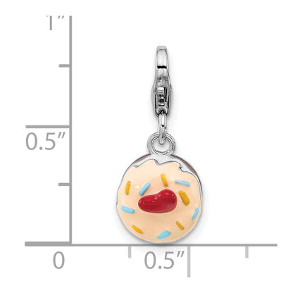 Sterlingsilber Amore La Vita Rhodiniert Emailliert Rot Herz Topped 3-d Cake Charm
