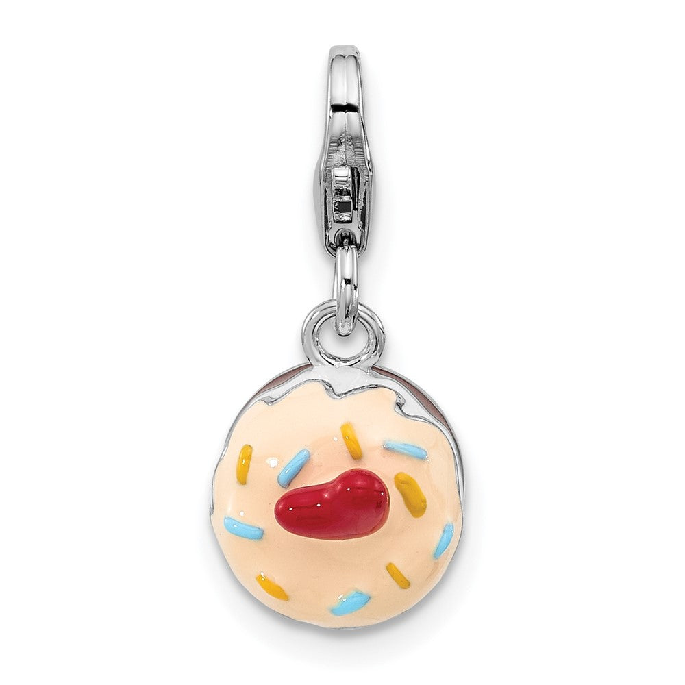 Sterlingsilber Amore La Vita Rhodiniert Emailliert Rot Herz Topped 3-d Cake Charm