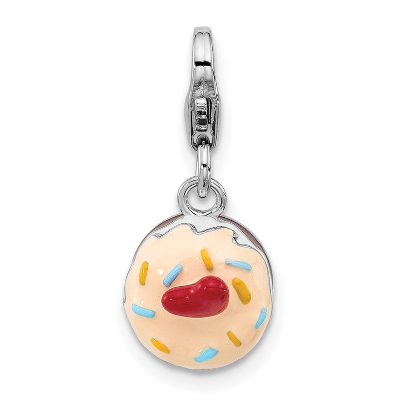 Sterlingsilber Amore La Vita Rhodiniert Emailliert Rot Herz Topped 3-d Cake Charm