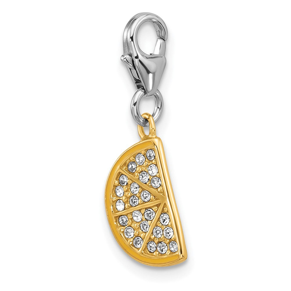 Sterlingsilber Amore La Vita Rhodium/vergoldet Emaille Kristall Orange Charm