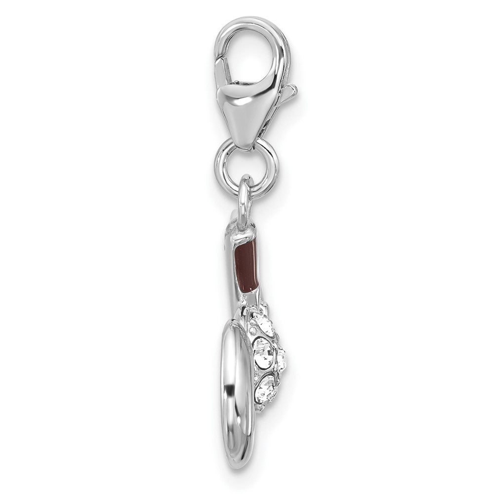 Sterlingsilber Amore La Vita Rhodiniert Kristall Emaille Golf Charm