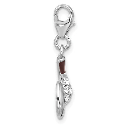 Sterlingsilber Amore La Vita Rhodiniert Kristall Emaille Golf Charm