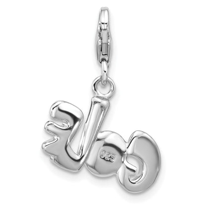 Sterlingsilber Amore La Vita Rhodiniert Kristall Emaille Golf Charm