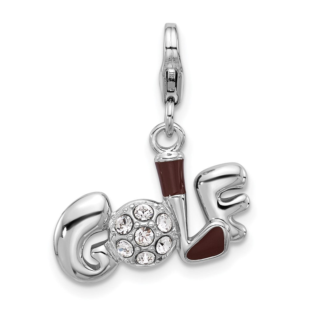 Sterlingsilber Amore La Vita Rhodiniert Kristall Emaille Golf Charm