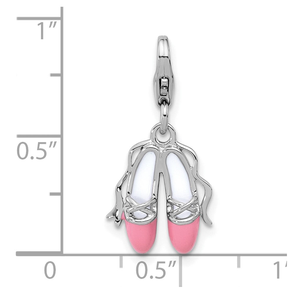 Sterlingsilber Amore La Vita Rhodiniert Emailliert Ballett Shoes Charm
