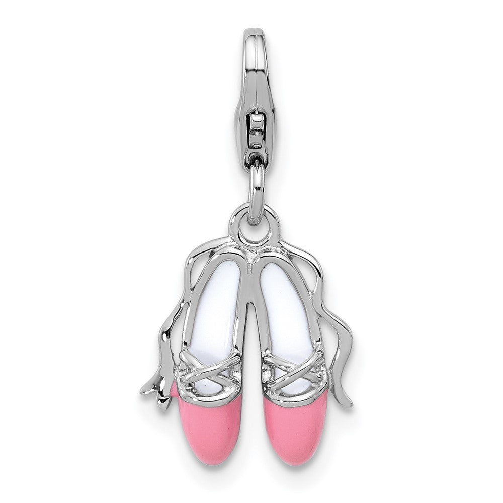 Sterlingsilber Amore La Vita Rhodiniert Emailliert Ballett Shoes Charm