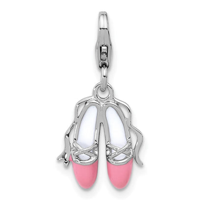 Sterlingsilber Amore La Vita Rhodiniert Emailliert Ballett Shoes Charm