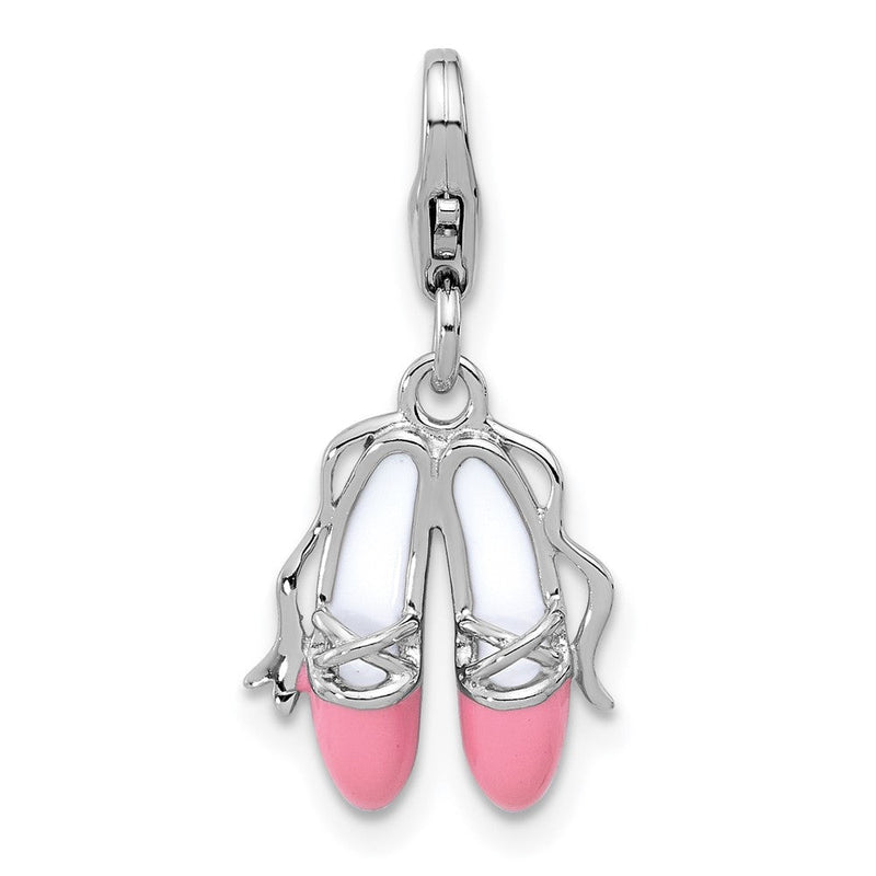 Sterlingsilber Amore La Vita Rhodiniert Emailliert Ballett Shoes Charm