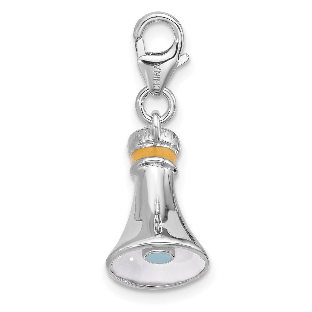 Sterlingsilber Amore La Vita Rhodiniert Emailliert 3-d Megaphone Charm