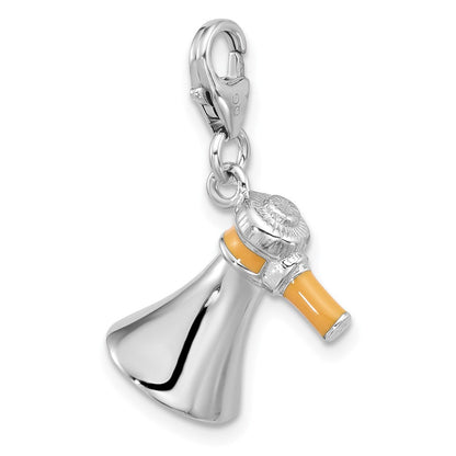 Sterlingsilber Amore La Vita Rhodiniert Emailliert 3-d Megaphone Charm