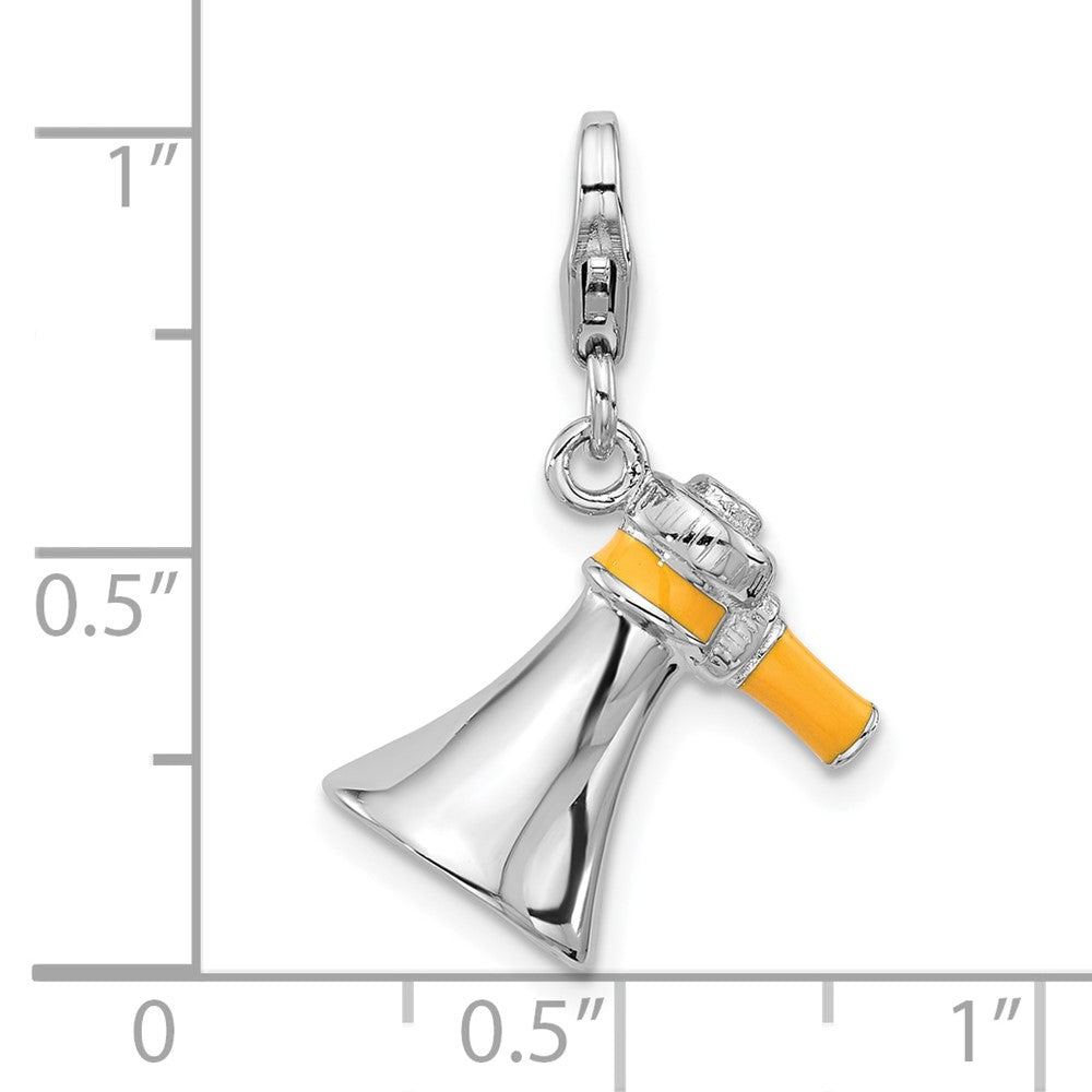 Sterlingsilber Amore La Vita Rhodiniert Emailliert 3-d Megaphone Charm