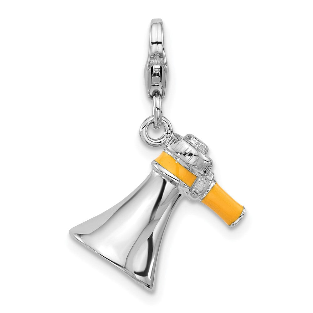 Sterlingsilber Amore La Vita Rhodiniert Emailliert 3-d Megaphone Charm