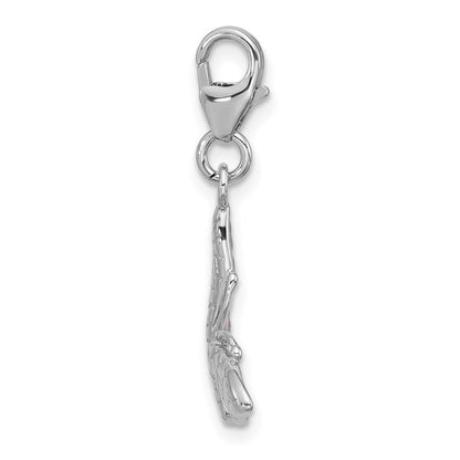 Sterlingsilber Amore La Vita Rhodiniert Lila Emaille 3-d Schmetterling Charm