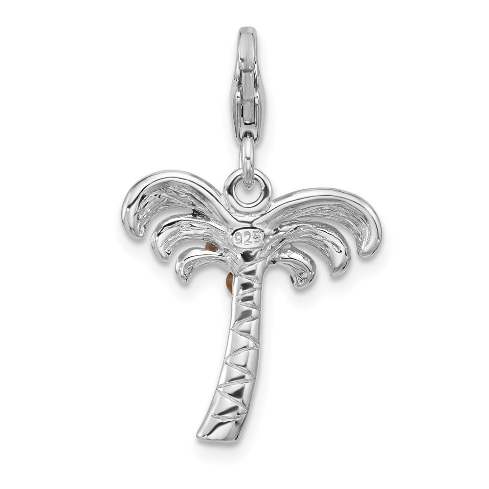 Sterlingsilber Amore La Vita Rhodiniert Emailliert Palme Baum W Coconuts Charm