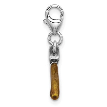 Sterlingsilber Amore La Vita Rhodiniert Antikisiert Emaille 3-d Ax Charm