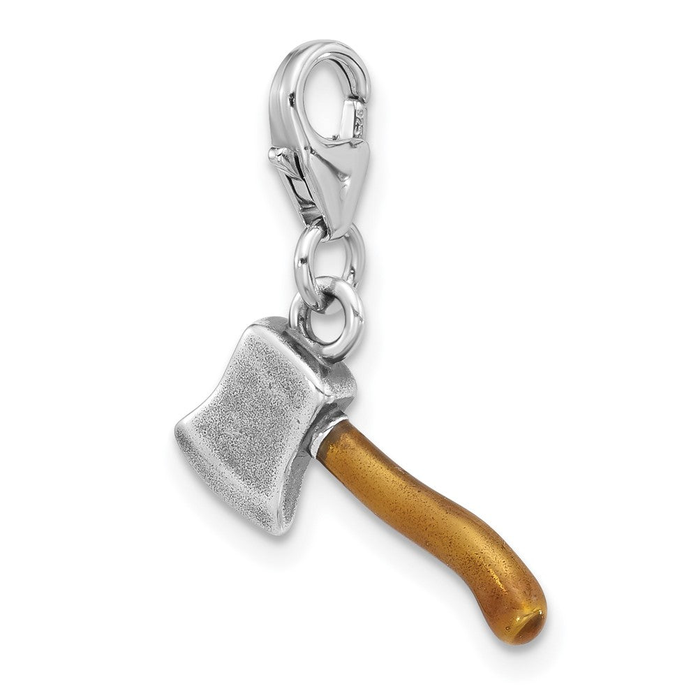 Sterlingsilber Amore La Vita Rhodiniert Antikisiert Emaille 3-d Ax Charm
