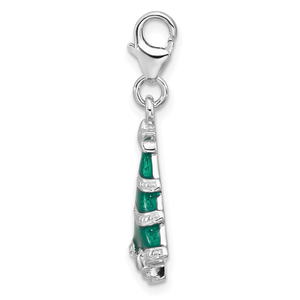 Sterlingsilber Amore La Vita Rhodiniert Emailliert Kristall Weihnachten Baum Charm