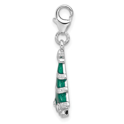 Sterlingsilber Amore La Vita Rhodiniert Emailliert Kristall Weihnachten Baum Charm