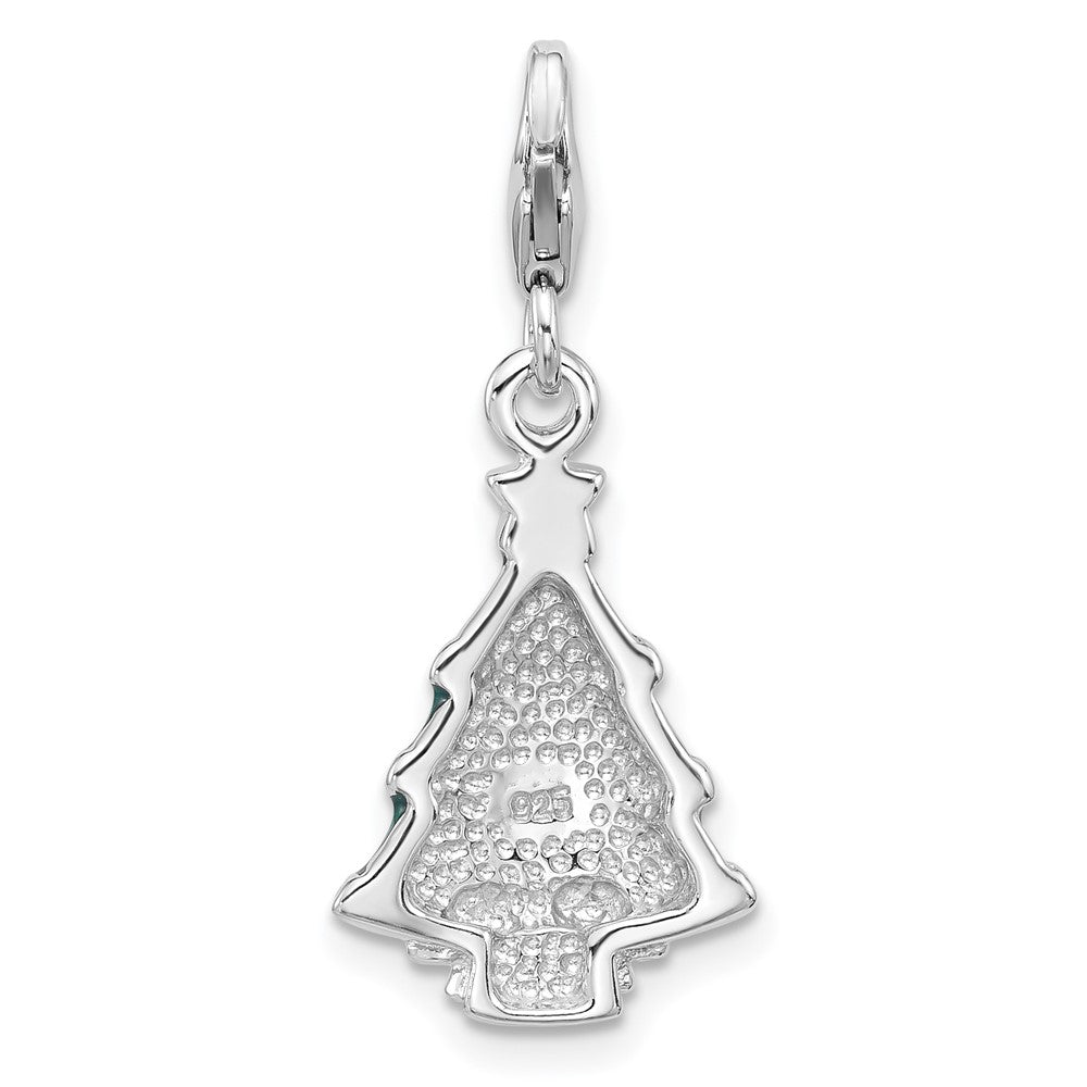 Sterlingsilber Amore La Vita Rhodiniert Emailliert Kristall Weihnachten Baum Charm