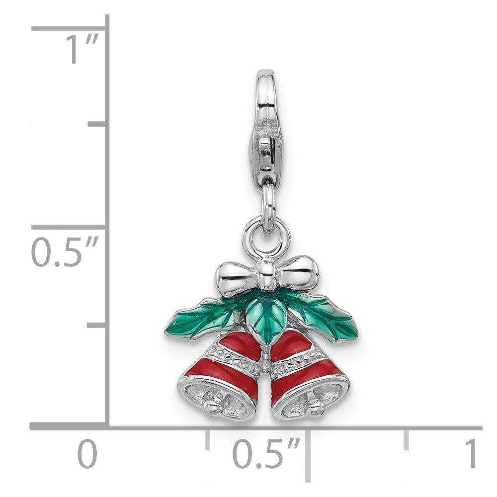 Sterlingsilber Amore La Vita Rhodiniert Emailliert Weihnachten Bells Charm