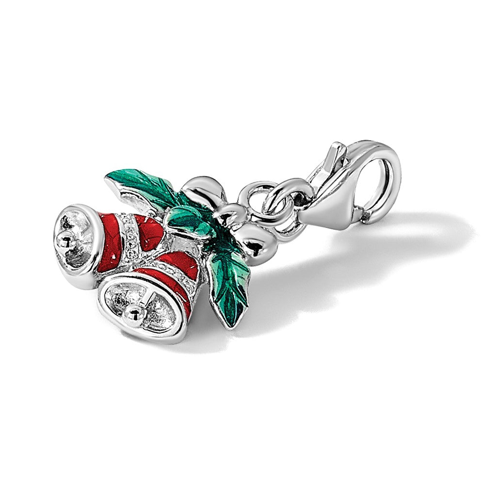 Sterlingsilber Amore La Vita Rhodiniert Emailliert Weihnachten Bells Charm