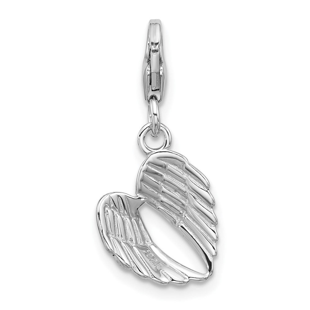 Sterlingsilber Amore La Vita Rhodiniert Emailliert 3-d Pair Of Engel Flügel Charm