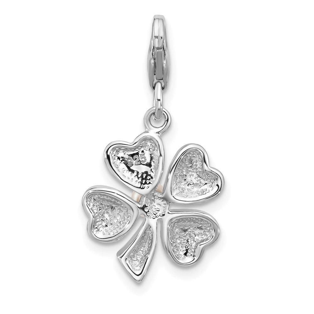 Sterlingsilber Amore La Vita Rhodiniert Emailliert Grün Klee Fwc Perle Charm