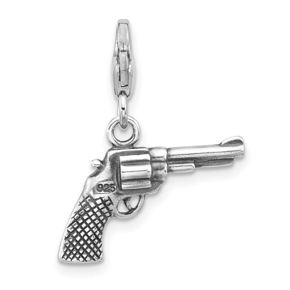 Sterlingsilber Amore La Vita Antikisiert Rhodiniert 3-d Pistol Charm