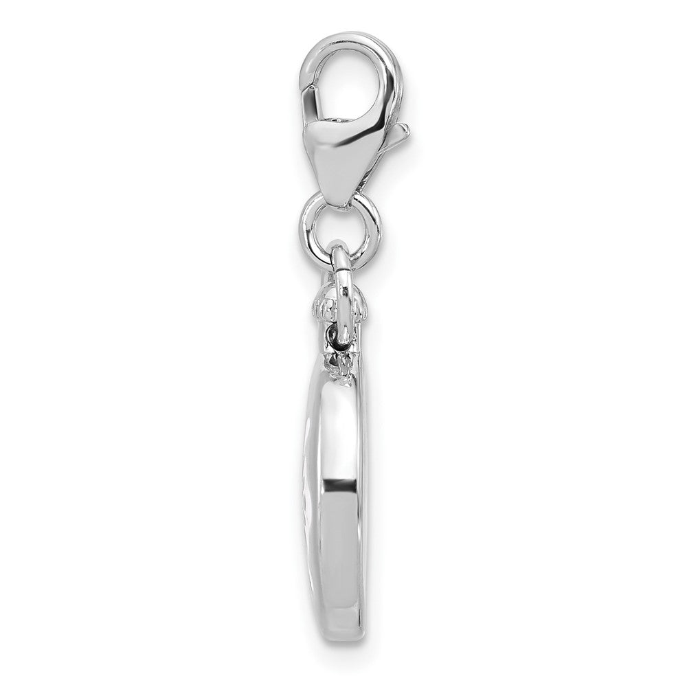Sterlingsilber Amore La Vita Rhodium-pl Emaille Wendbar 3-d Kompass Charm