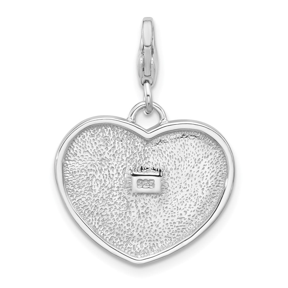 Sterlingsilber Amore La Vita Rhodiniert Emailliert Usa Flag Herz Charm