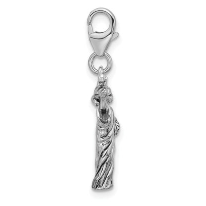 Sterlingsilber Amore La Vita Antikisiert Rhodiniert 3-d Statue Of Liberty Charm