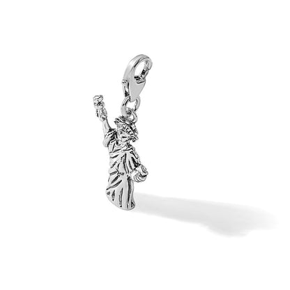 Sterlingsilber Amore La Vita Antikisiert Rhodiniert 3-d Statue Of Liberty Charm