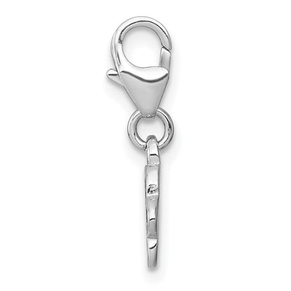 Sterlingsilber Amore La Vita Rhodiniert Emaille Schwarz Paw Druck Charm