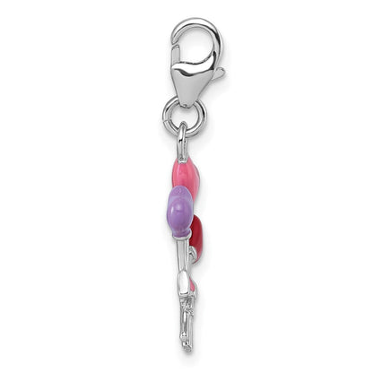 Sterlingsilber Amore La Vita Rhodiniert 3-d Emailliert Herz Balloons Charm