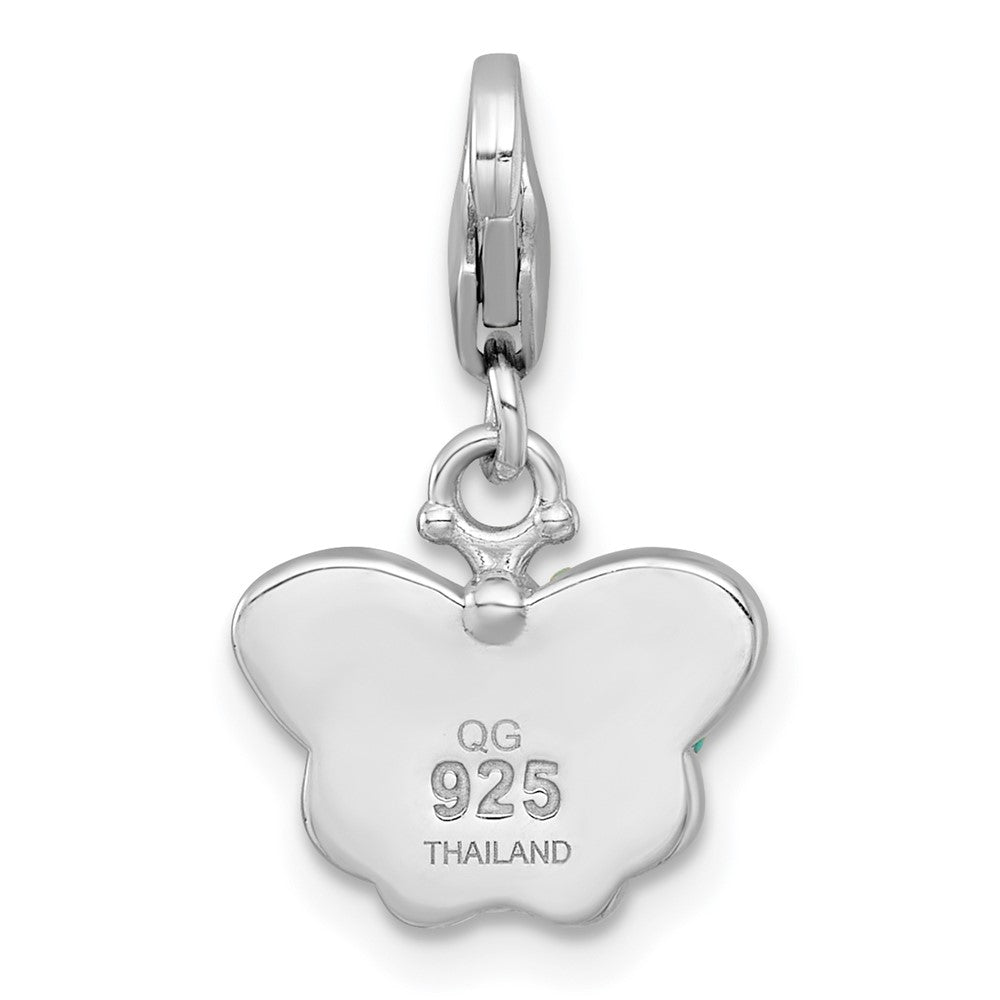 Sterlingsilber Amore La Vita Rhodiniert Blau Rosa Kristall Schmetterling Charm
