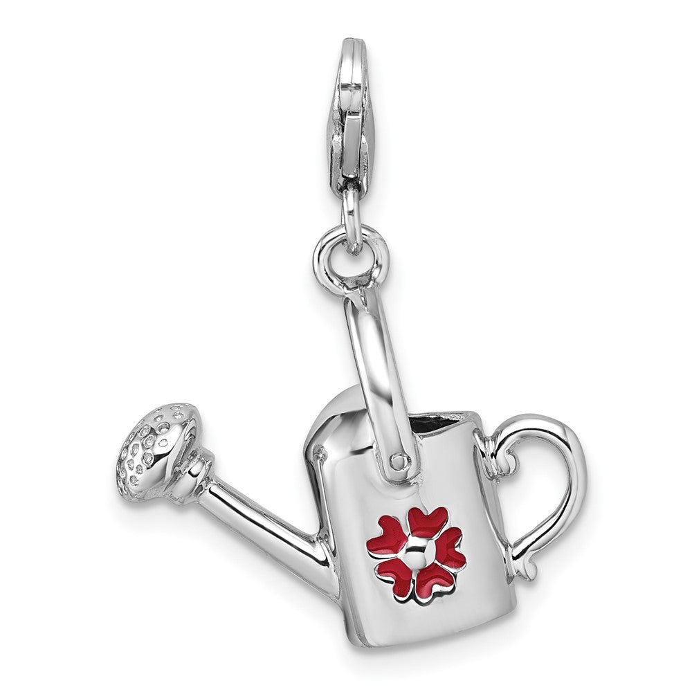 Sterlingsilber Amore La Vita Rhodiniert 3d Emailliert Blume Watering Can Charm