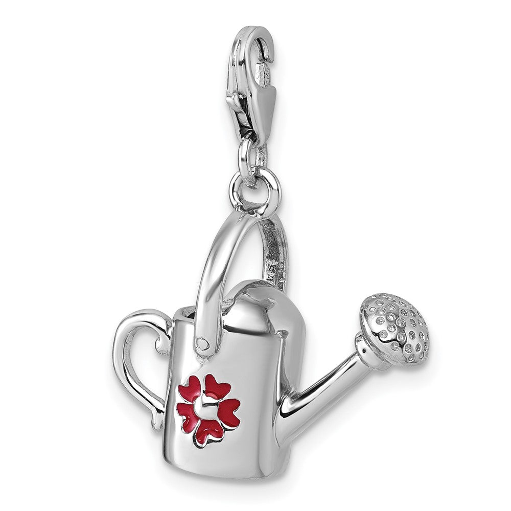 Sterlingsilber Amore La Vita Rhodiniert 3d Emailliert Blume Watering Can Charm