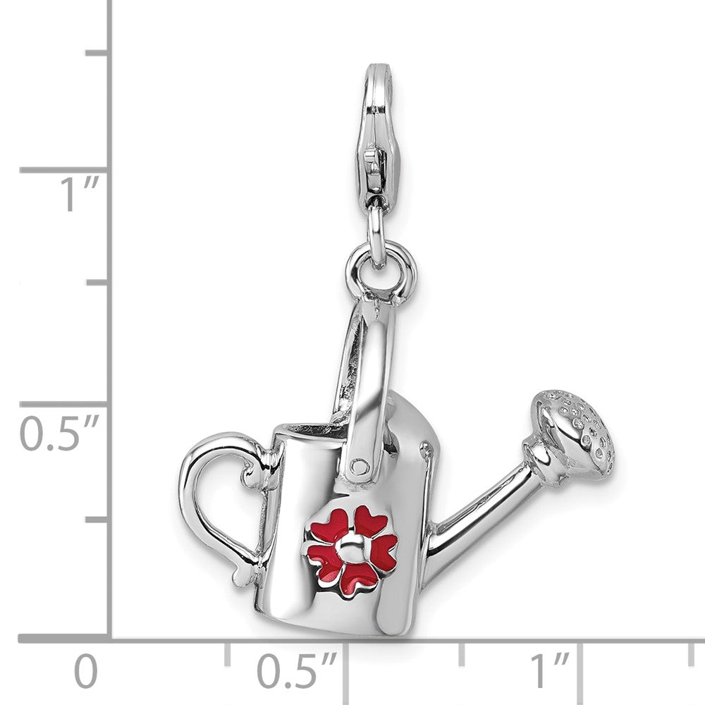 Sterlingsilber Amore La Vita Rhodiniert 3d Emailliert Blume Watering Can Charm